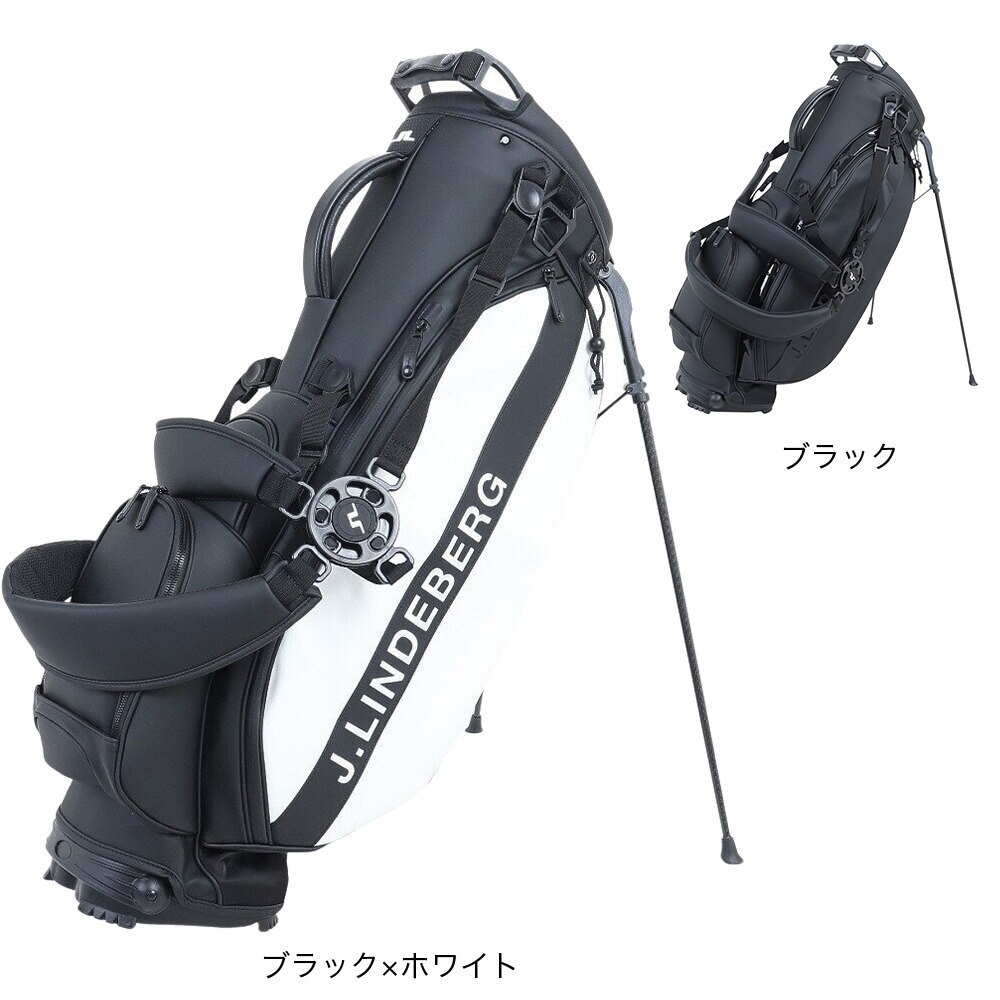 J.LINDEBERG（メンズ）ゴルフ キャディバッグ スタンド式 9型 6分割 耐久性 耐摩擦 耐熱 VESSELコラボ 073-17902-004