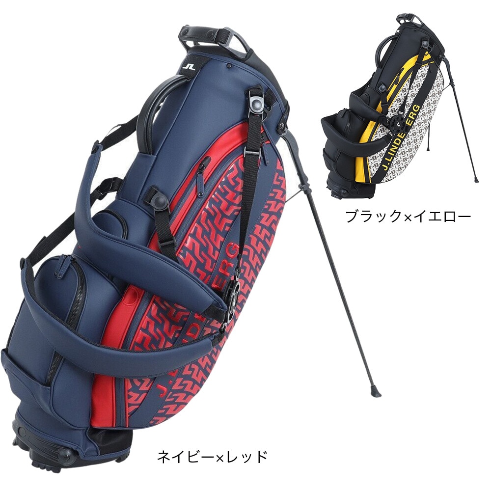 J.LINDEBERG（メンズ）ゴルフ キャディバッグ スタンド式 9型 6分割 耐久性 耐摩擦 耐熱 VESSELコラボ 073-17903-064