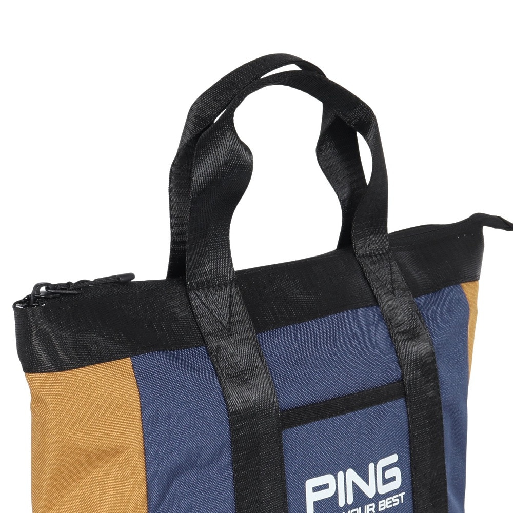 ピン（PING）（メンズ、レディース）ゴルフ 保冷 大容量 クーラートートバッグ GB-N2510 NV/BE 38255