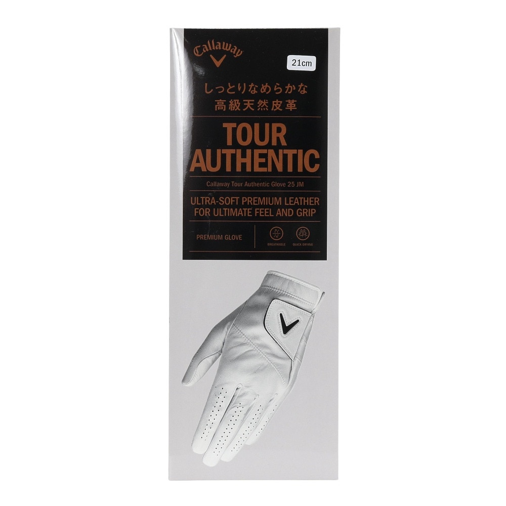 キャロウェイ（CALLAWAY）（メンズ）左手用 ツアー オーセンティック グローブ 5325000 WHT