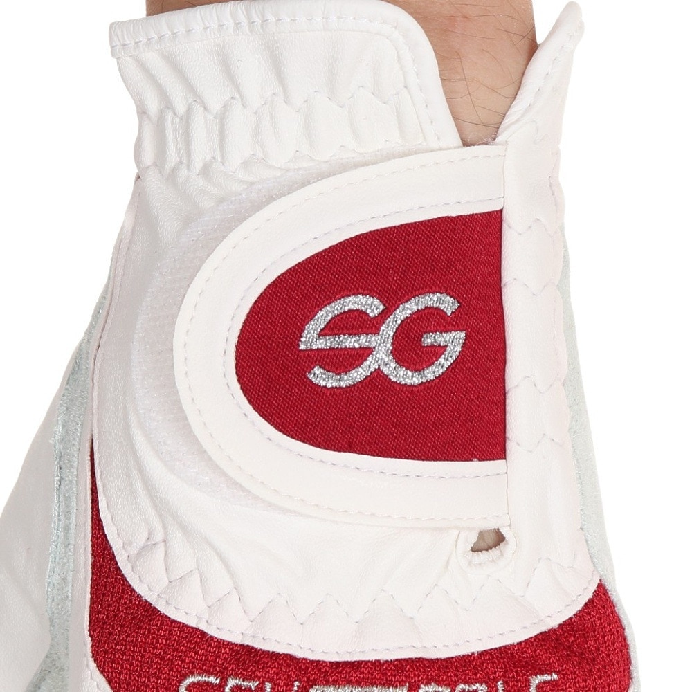 セブゴルフ（SEV GOLF）（メンズ）ゴルフ 【左手用合皮】ゴルフ グローブ (メンズゴルフグローブ) SEVG-008 WHITE/RED