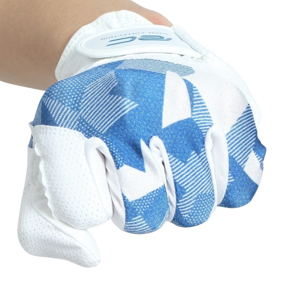 ロイヤルコレクション（ROYALCOLLECTION）（メンズ）ゴルフグローブ 左手用 夏 接触冷感 吸汗速乾 HIGH GRIP&COLD RCG-2204 WH×BU