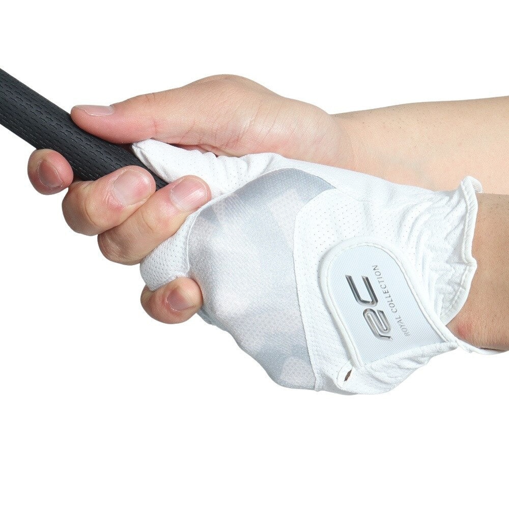 ロイヤルコレクション（ROYALCOLLECTION）（メンズ）ゴルフグローブ 左手用 夏 接触冷感 吸汗速乾 HIGH GRIP&COLD RCG-2204 WHXGY