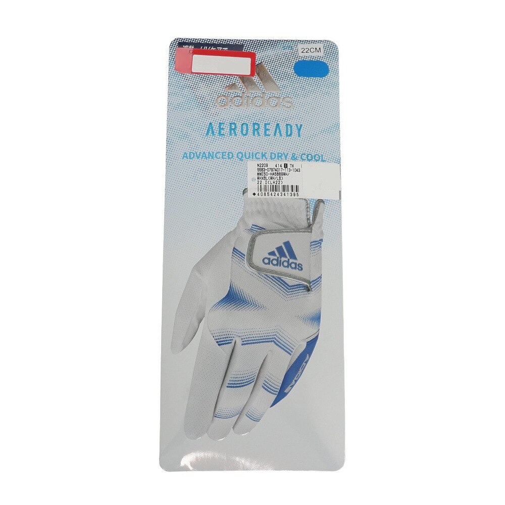 アディダス（メンズ）ゴルフ 左手用 AEROREADY グローブ MME50-HA5869 WH/LB