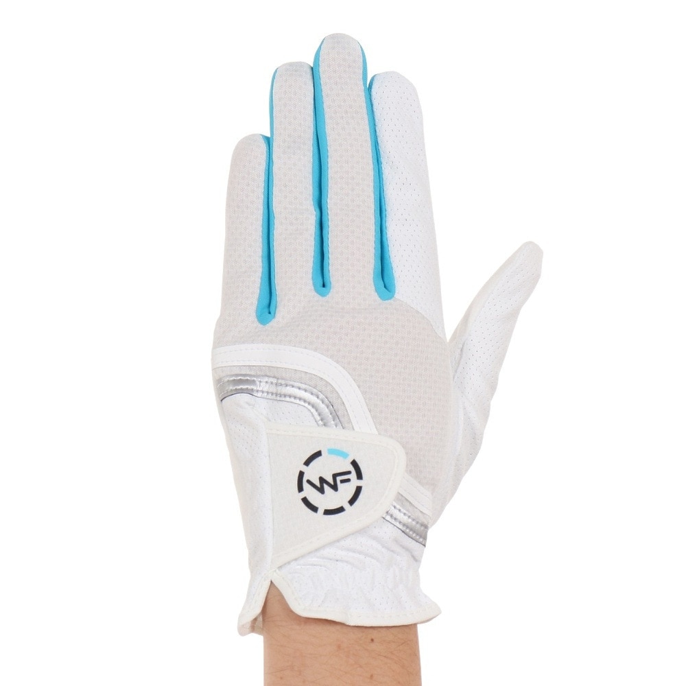 キャスコ（KASCO）（メンズ）ゴルフグローブ 左手用 夏 接触冷感 UVカット 吸汗 速乾 合成皮革 ウェザーフリー クール WFCF-2216 WH/BL