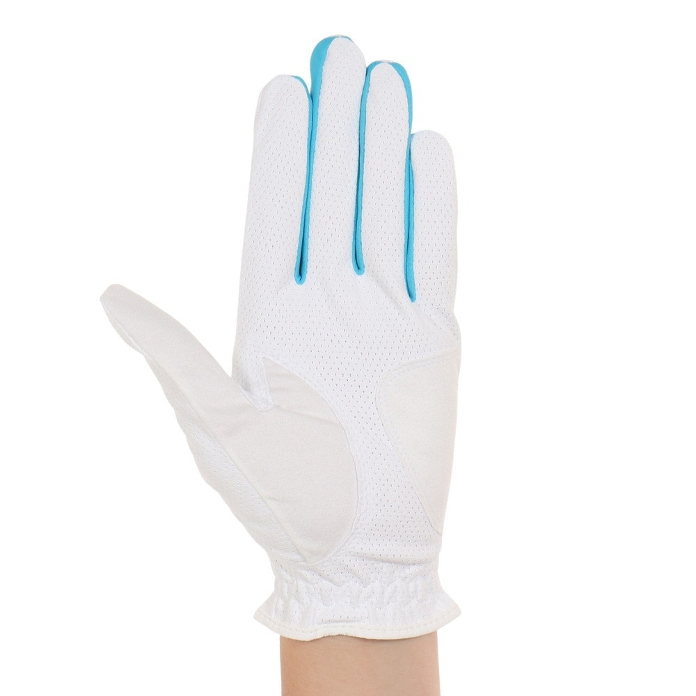 キャスコ（KASCO）（メンズ）ゴルフグローブ 左手用 夏 接触冷感 UVカット 吸汗 速乾 合成皮革 ウェザーフリー クール WFCF-2216 WH/BL