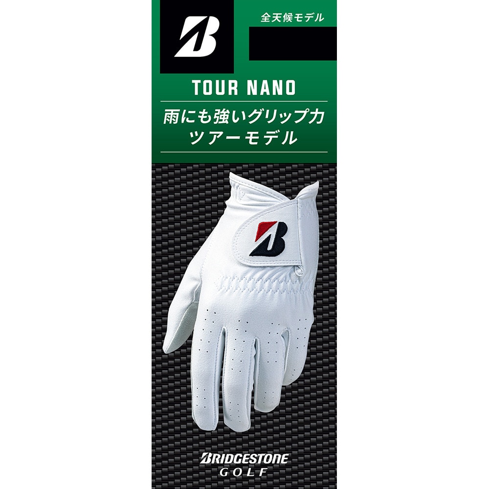 ブリヂストンゴルフ（BRIDGESTONE GOLF）（メンズ）左手用 ゴルフグローブ TOUR NANO GL2509WH