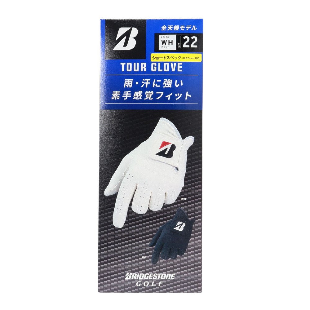 ブリヂストンゴルフ（BRIDGESTONE GOLF）（メンズ）左手用 ゴルフグローブ TOUR GLOVE 2026ショート GL2602WHShort