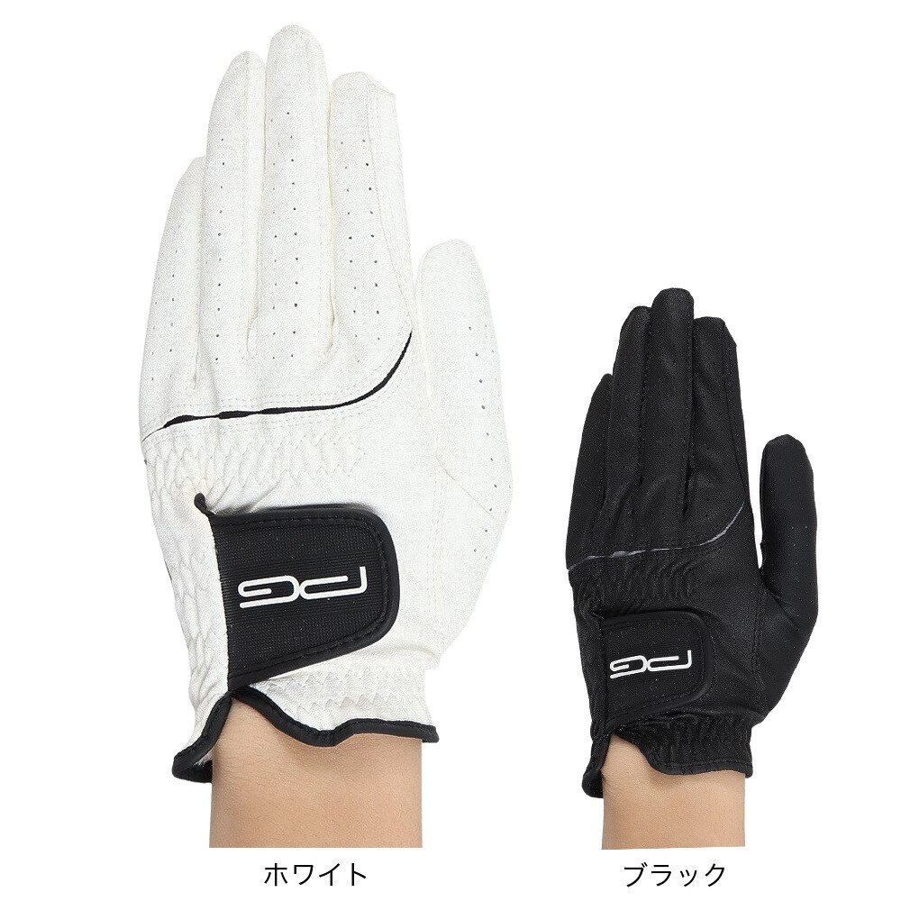 PG（メンズ）ゴルフ 【左手用合皮】ゴルフ グローブ PG合成皮革 グローブ PGLS7T1404 BLK