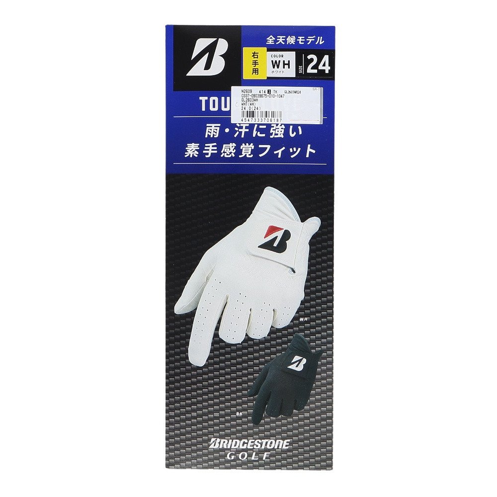 ブリヂストンゴルフ（BRIDGESTONE GOLF）（メンズ）右手用 ゴルフグローブ TOUR GLOVE 2026 右手 GL2603WH