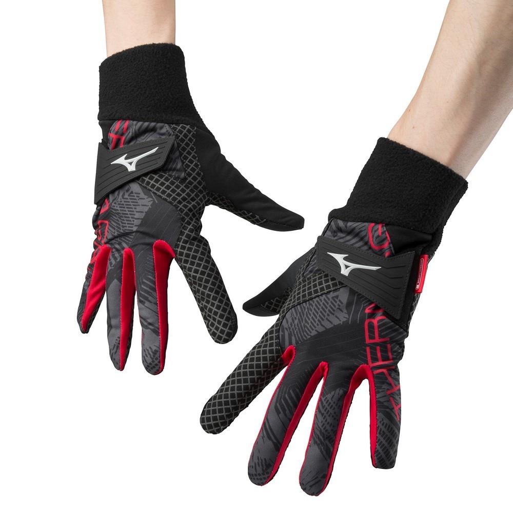 ミズノ（MIZUNO）（メンズ）ゴルフ グローブ 防寒 発熱 保温 ブレスサーモ手袋 両手用 スマホ対応 23サーマグリップ 5MJMB35209