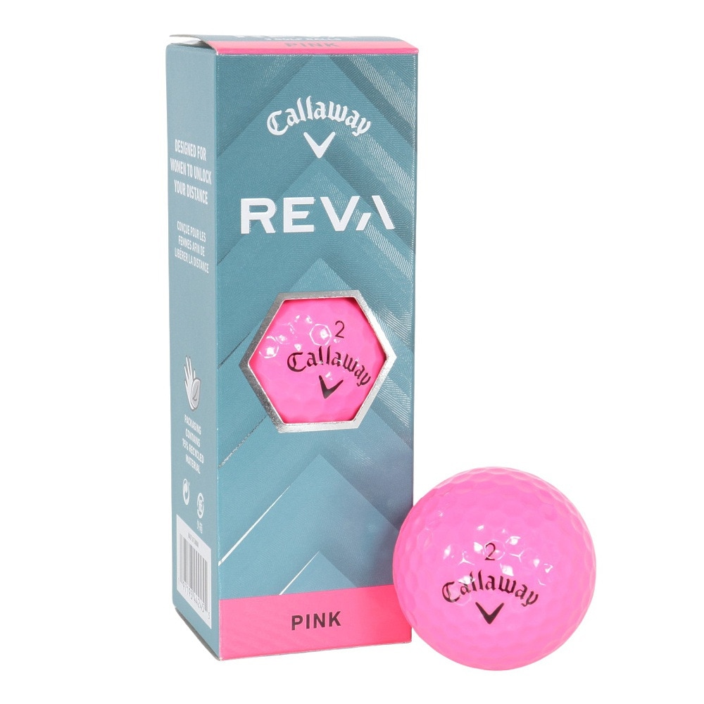 キャロウェイ（CALLAWAY）（レディース）ゴルフボール REVA ボール スリーブ(3個入り) PNK 25 3B