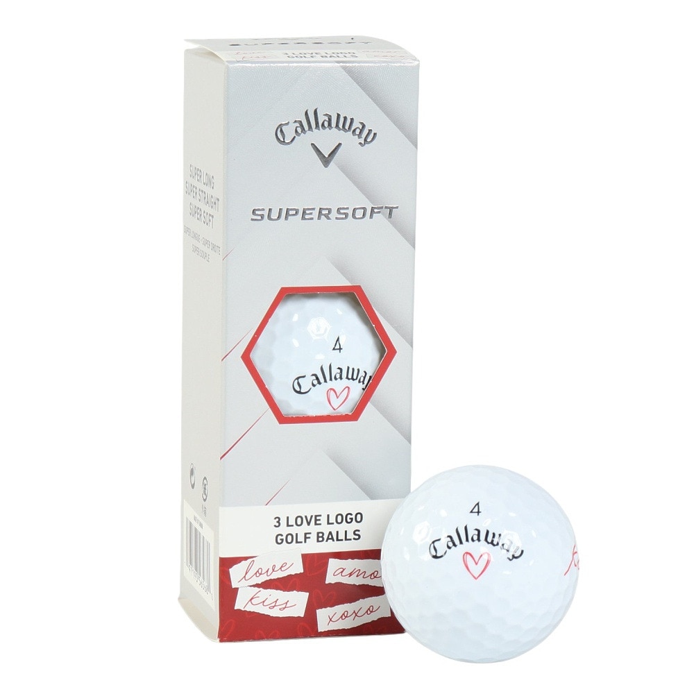 キャロウェイ（CALLAWAY）（メンズ、レディース、キッズ）ゴルフボール SUPERSOFT 25 LOVE 3B PK スリーブ(3個入り)