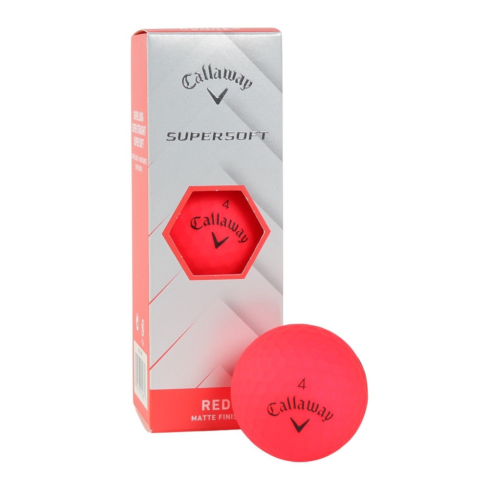 キャロウェイ（CALLAWAY）（メンズ、レディース、キッズ）ゴルフボール SUPERSOFT RED 25 3B スリーブ(3個入り)