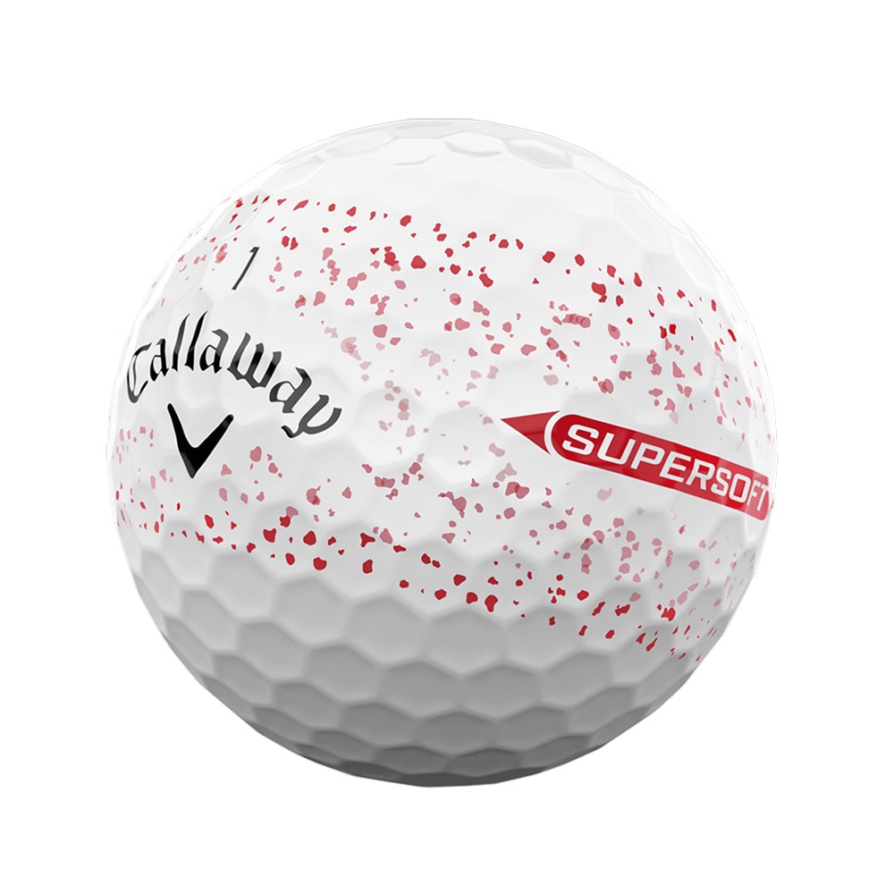 キャロウェイ（CALLAWAY）（メンズ）ゴルフボール スーパーソフト SUPERSFT 25 RED SPLATTER 3B ダース(12個入り)