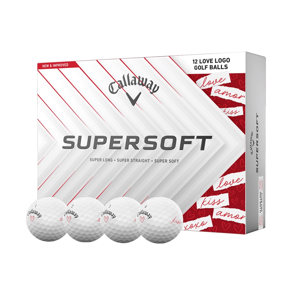 キャロウェイ（CALLAWAY）（メンズ）ゴルフボール スーパーソフト SUPERSOFT 25 LOVE 3B PK ダース(12個入り)