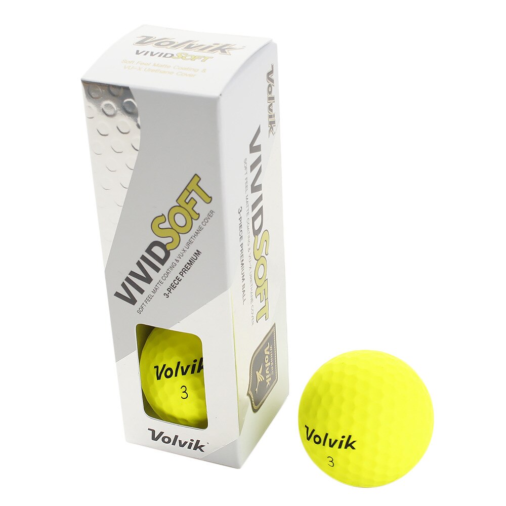  ゴルフ ボール ビビット  VIVID SOFT 3個入り イエローL 