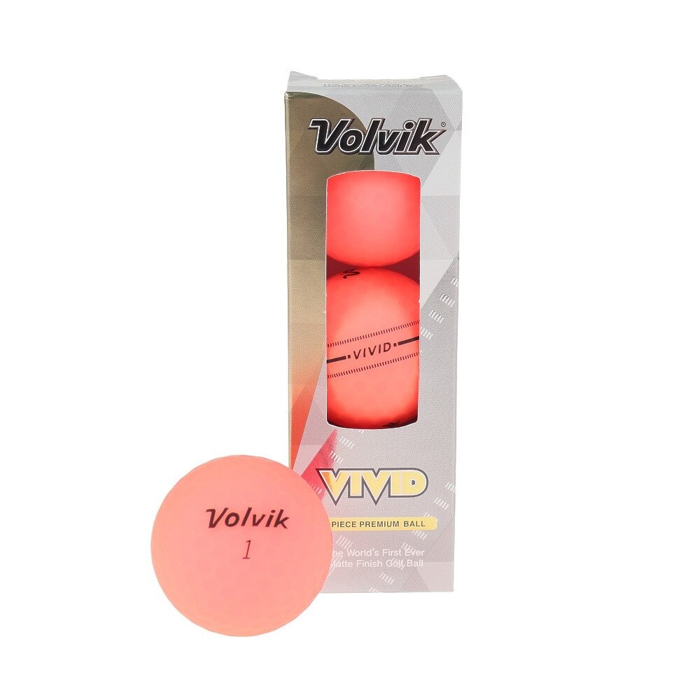 ボルビック（Volvik）（メンズ）ゴルフボール ビビッド 3個入り VIVID 20 PNK