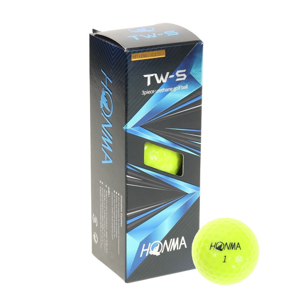 本間ゴルフ（HONMA）（メンズ、レディース）TOURWORLD TW-Sボール TW-S 2021 YE スリーブ(3個入り)