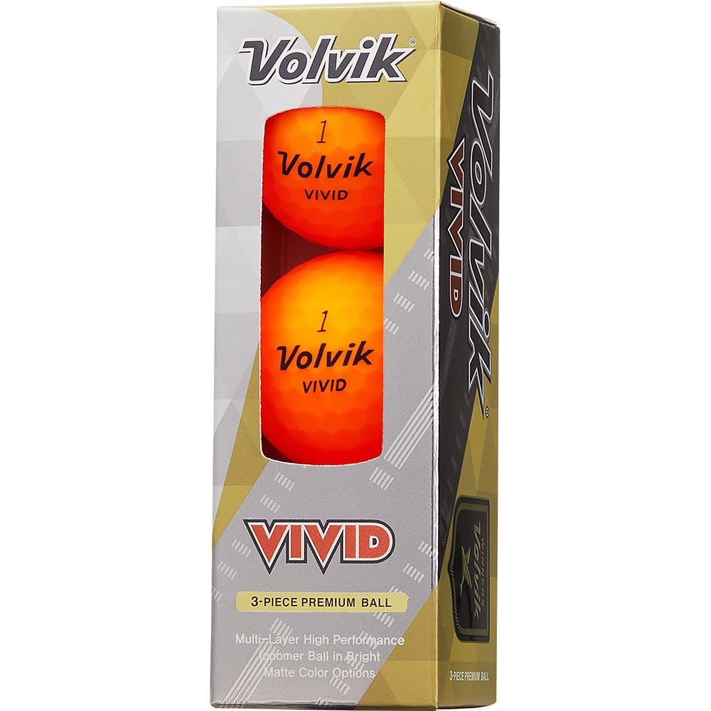 ボルビック（Volvik）（メンズ）VIVID ゴルフボール 3個入り VV5MNA02 ORG