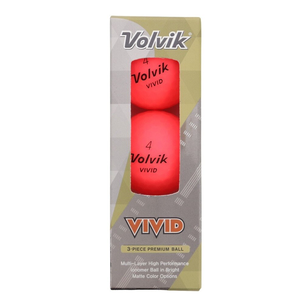 ボルビック（Volvik）（メンズ）VIVID ゴルフボール 3個入り VV5MNA02 PNK