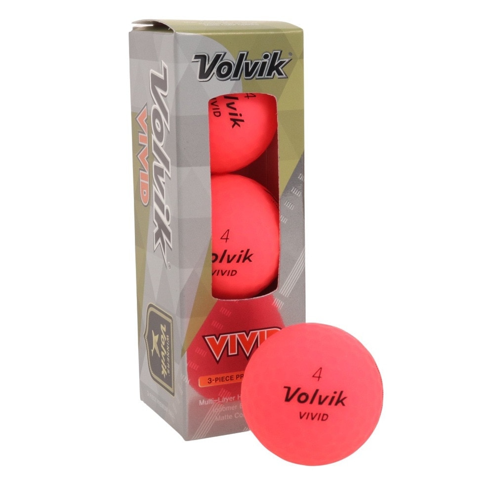 ボルビック（Volvik）（メンズ）VIVID ゴルフボール 3個入り VV5MNA02 PNK