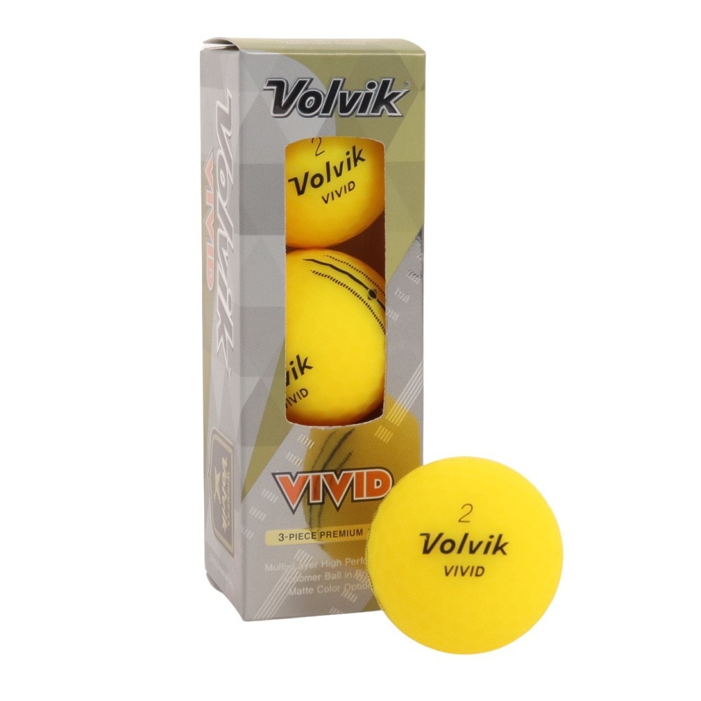 ボルビック（Volvik）（メンズ）VIVID ゴルフボール 3個入り VV5MNA02 YEL