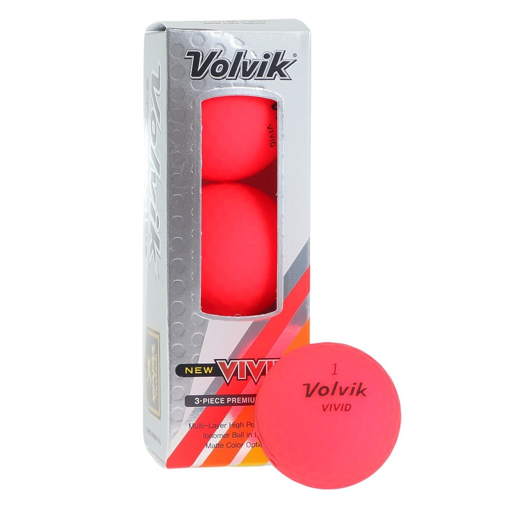 ボルビック（Volvik）（メンズ）ゴルフボール ビビット23 RED スリーブ(3個入り) VV5PNA04 RED