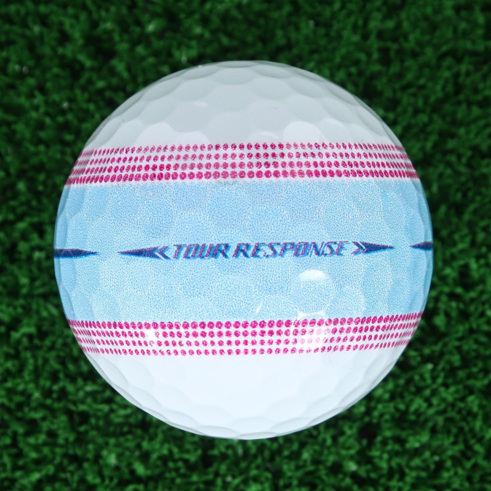 テーラーメイド（TAYLORMADE）（メンズ、レディース）ツアーレスポンス ストライプ ボール ブルーピンク スリーブ(3個入り)