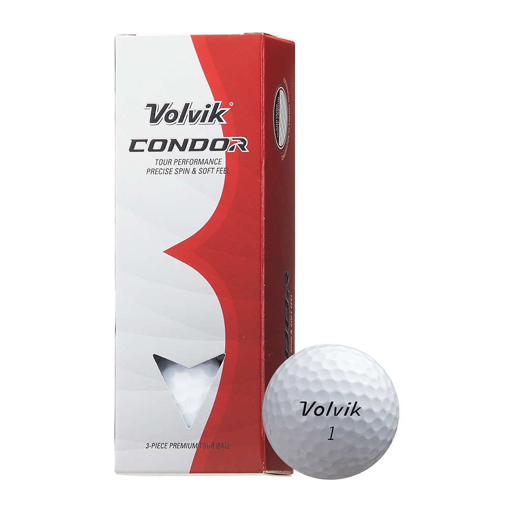 ボルビック（Volvik）（メンズ）ゴルフボール CONDOR 3PC VV5PNA21 WHT スリーブ(3個入り)