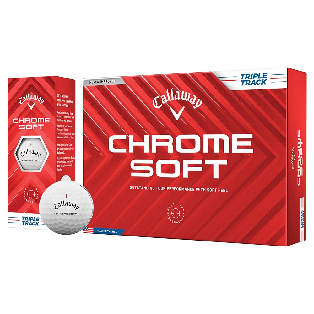 キャロウェイ（CALLAWAY）（メンズ）CHROME SOFT トリプル・トラック ゴルフボール ダース(12個入り) クロムソフト