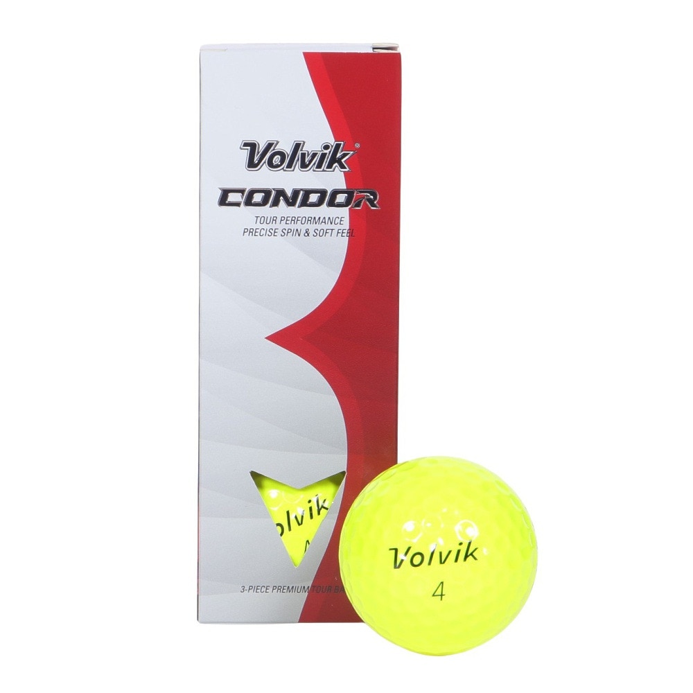 ボルビック（Volvik）（メンズ）ゴルフボール CONDOR 3PC VV5PNA21 YELスリーブ(3個入り)
