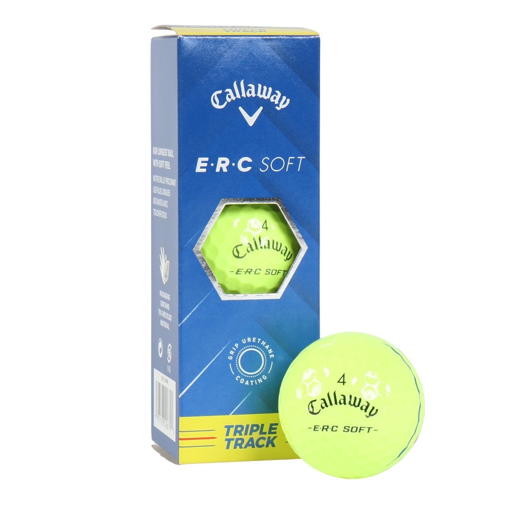 キャロウェイ（CALLAWAY）（メンズ、レディース、キッズ）ゴルフボール ERCSOFT YLW 25 TT 3B スリーブ(3個入り)