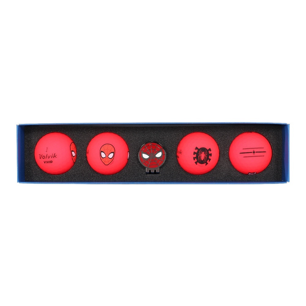 ボルビック（Volvik）（メンズ、レディース）ゴルフ マーベルパック3.0 4ボール マーカーセット スパイダーマン スリーブ(4個入り) VV5RNA05