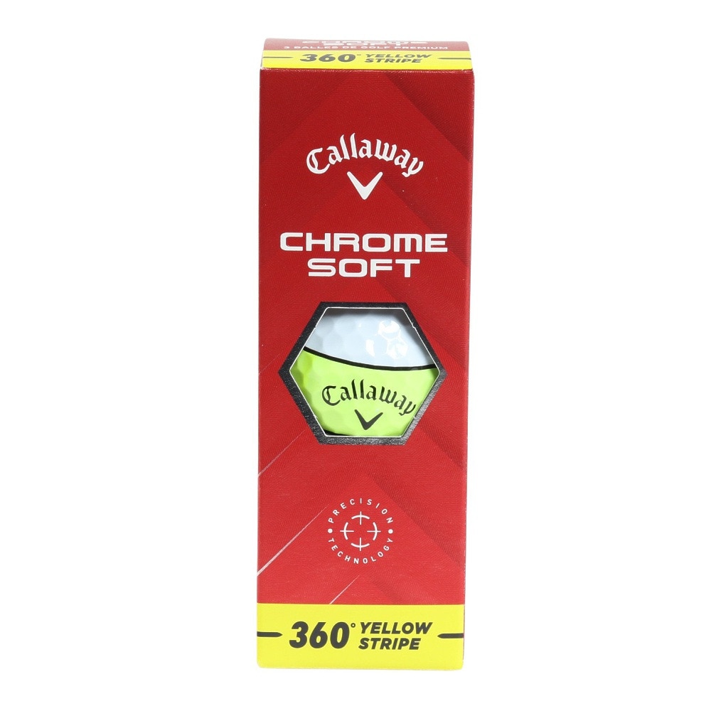 キャロウェイ（CALLAWAY）（メンズ）ゴルフボール CHRM SFT 24 360 YLW STRP 3B スリーブ(3個入り)