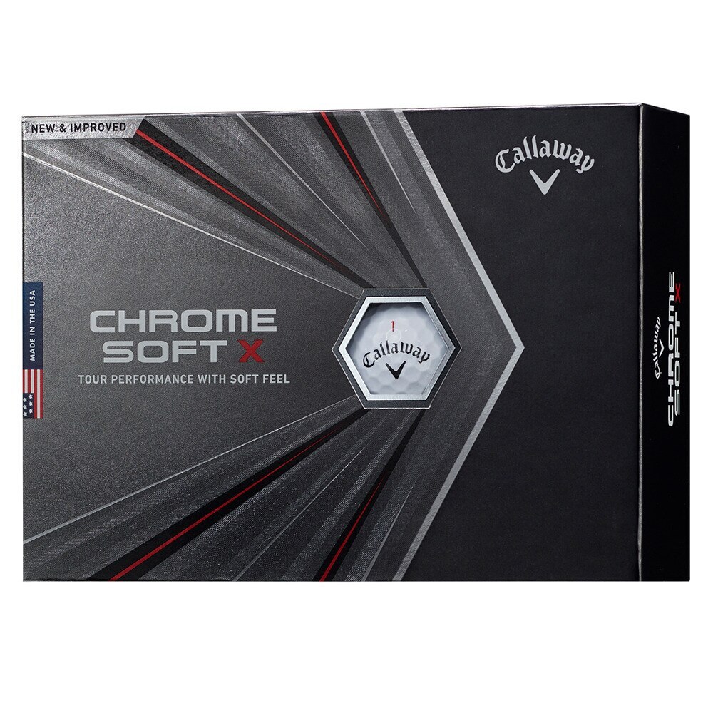 キャロウェイ（CALLAWAY）（メンズ）CHROME SOFT X ゴルフボール ホワイト スリーブ(3個入り)