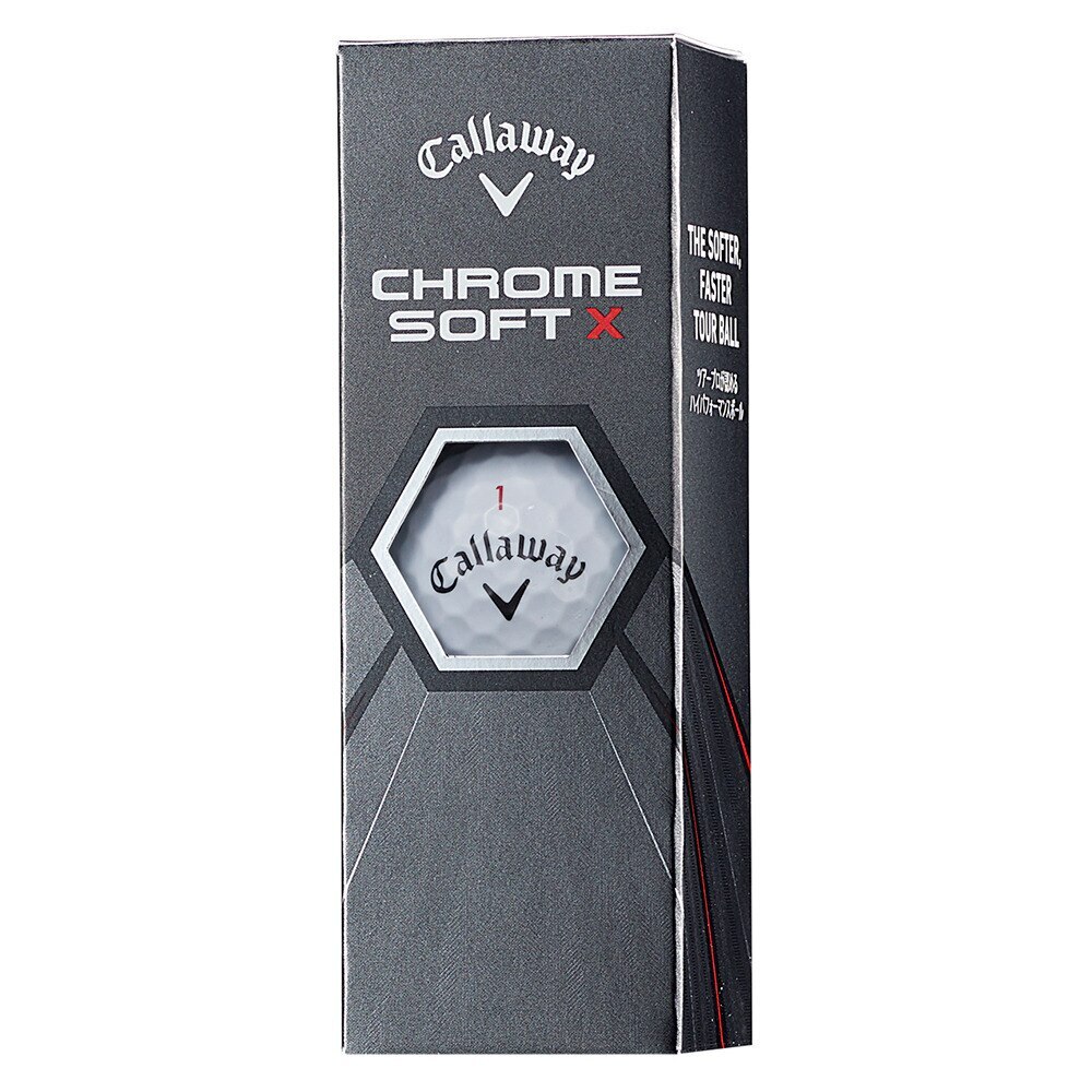 キャロウェイ（CALLAWAY）（メンズ）CHROME SOFT X ゴルフボール ホワイト スリーブ(3個入り)