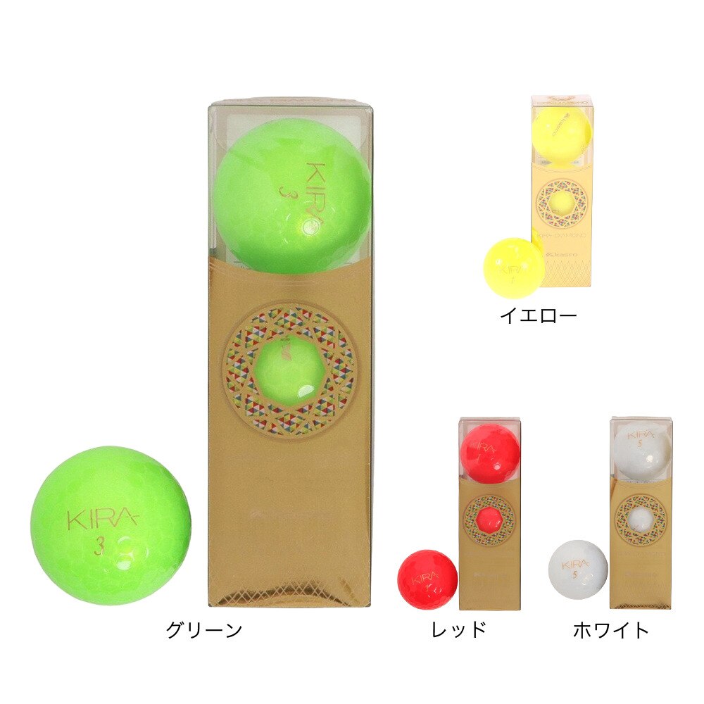 キャスコ（KASCO）（メンズ、レディース）ゴルフボール KIRA DIAMOND レッド 3個入り