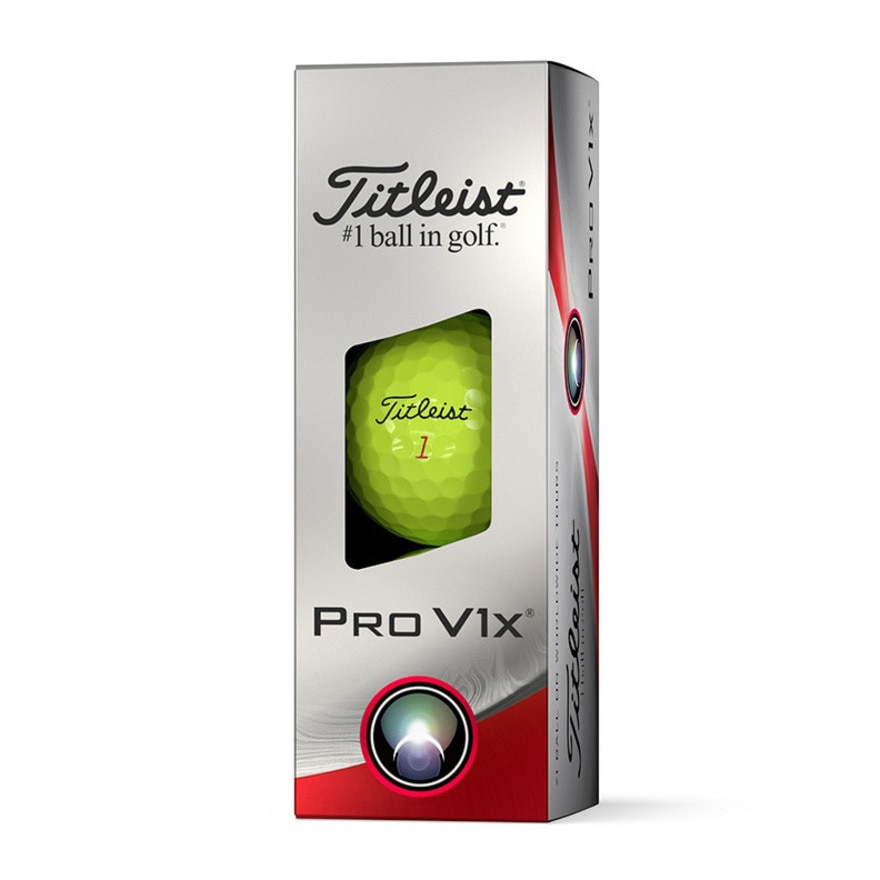 タイトリスト（TITLEIST）（メンズ）ゴルフボール 強う PRO V1x プロV1x イエロー T2148S-3PJ スリーブ(3個