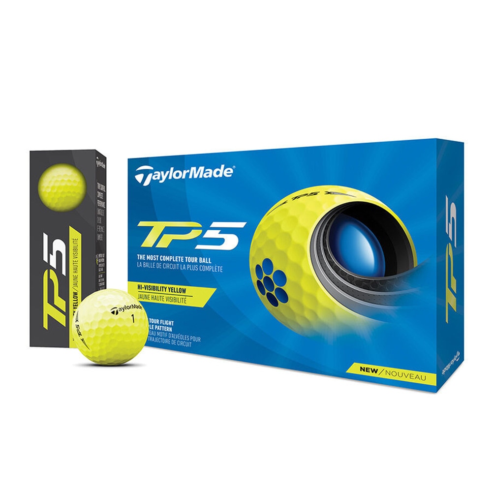テーラーメイド（TAYLORMADE）（メンズ）ゴルフボール TP5 イエローボール 2021年モデル ダース(12個入り)