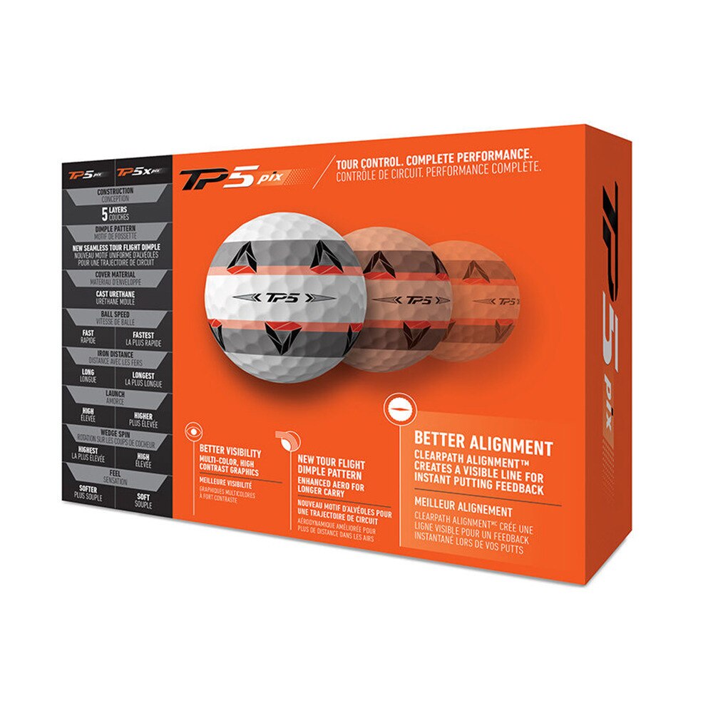 テーラーメイド（TAYLORMADE）（メンズ）ゴルフボール TP5 PIX ボール 2021年モデル ダース(12個入り)