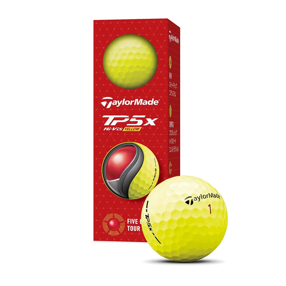 テーラーメイド（TAYLORMADE）（メンズ）ゴルフボール 24 TP5x Yellow スリーブ(3個入り)