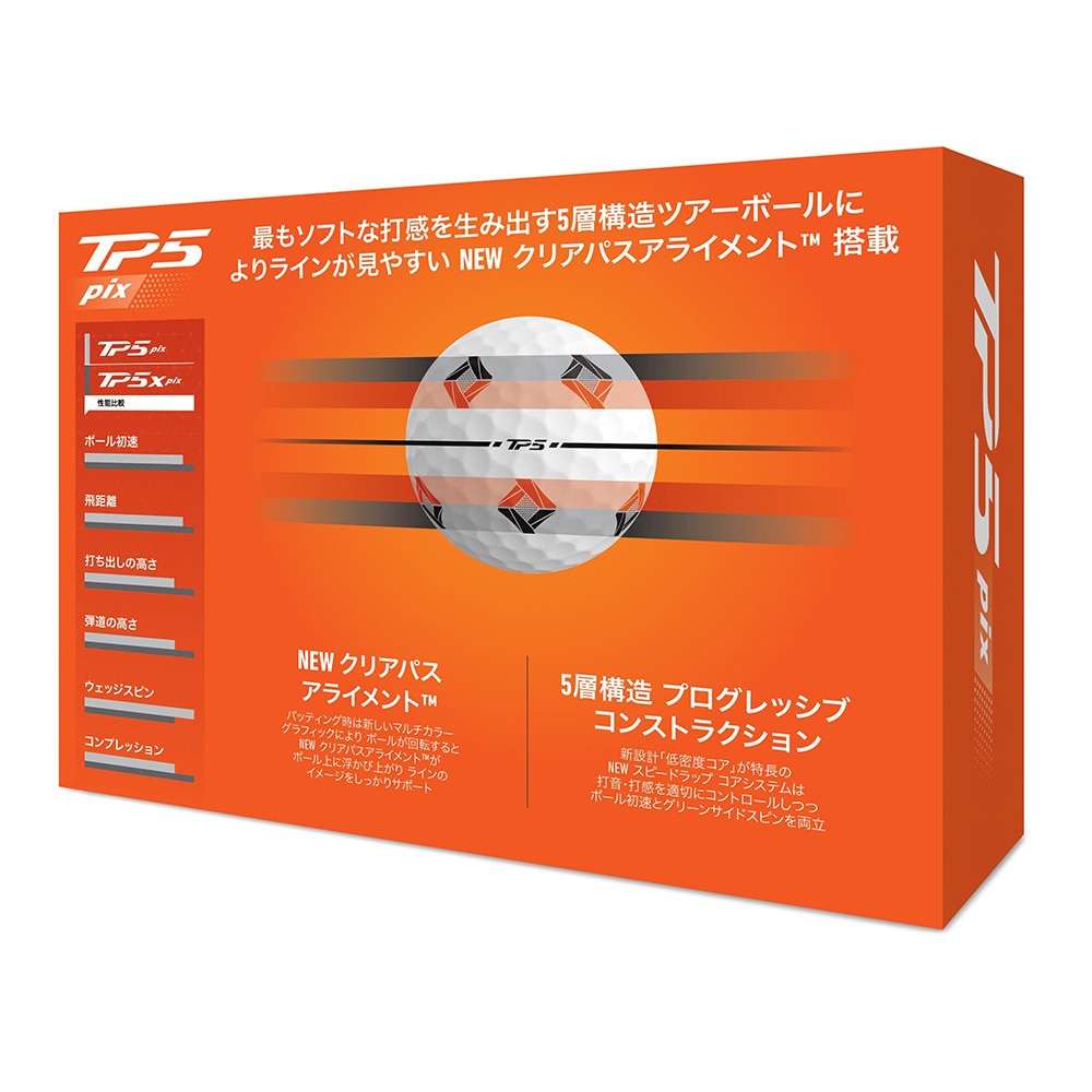 テーラーメイド（TAYLORMADE）（メンズ）ゴルフボール 24 TP5 pix ダース(12個入り)