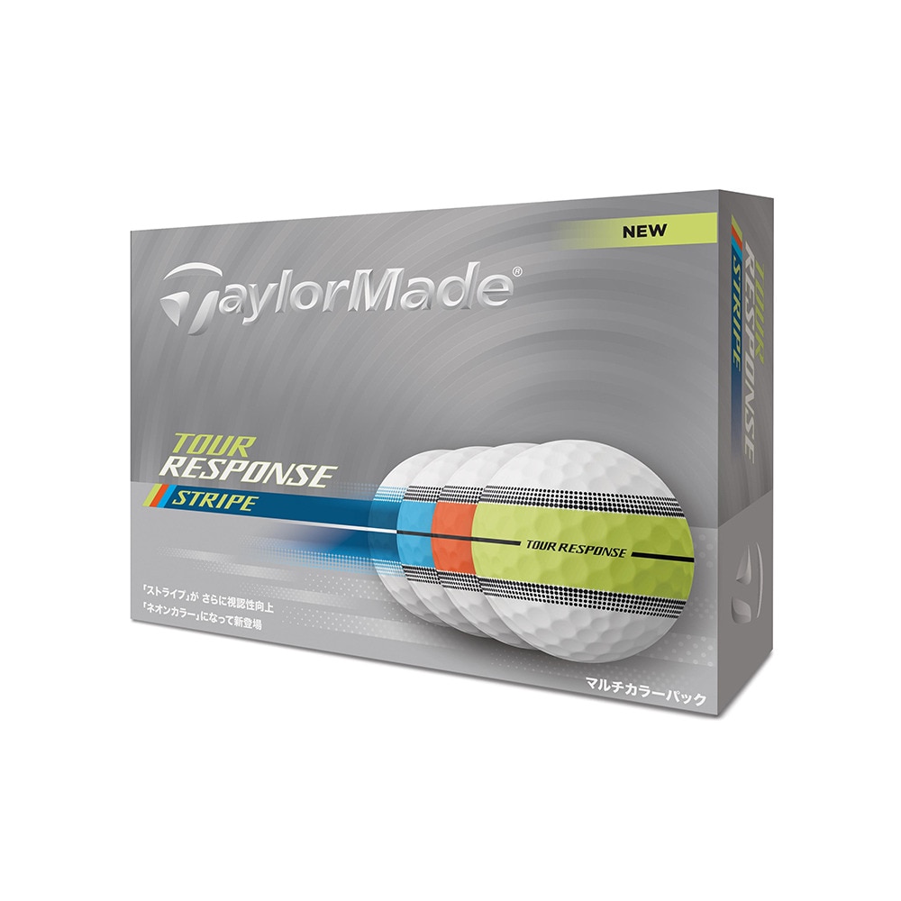 テーラーメイド（TAYLORMADE）（メンズ）ゴルフボール ツアーレスポンス ストライプボール マルチカラーパック 25 TourResp Stripe Multi dz ダース(12個入り)