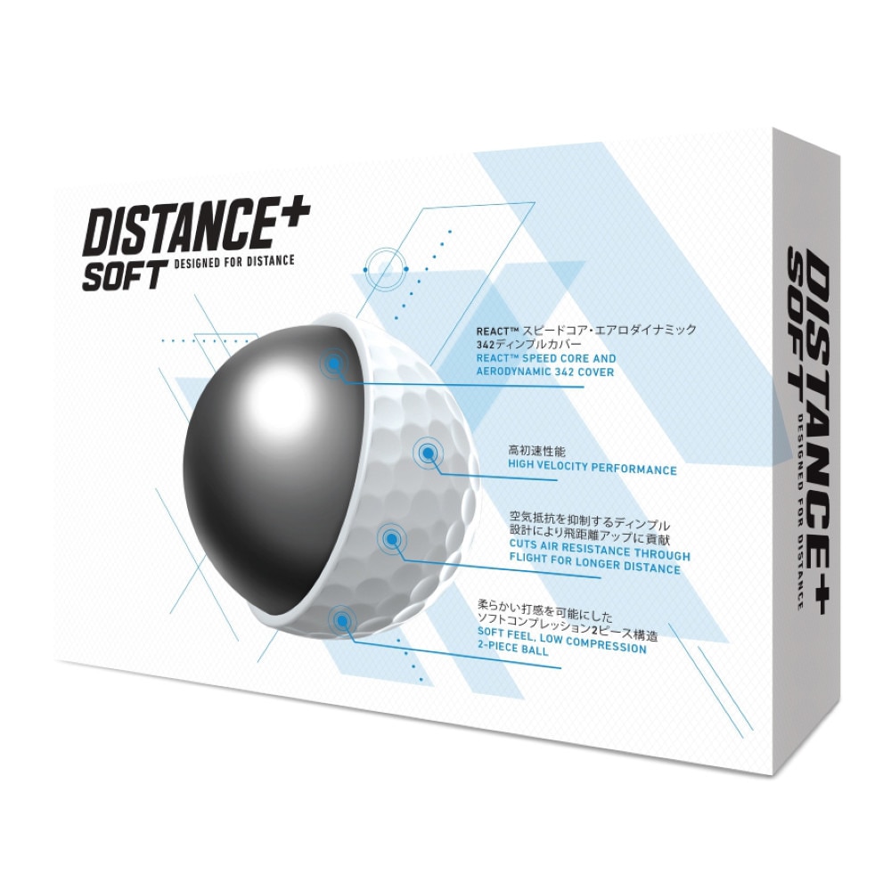 テーラーメイド（TAYLORMADE）（メンズ）ゴルフボール ディスタンス ソフト ボール 1ダース(12個) DIS+SOFT WHT
