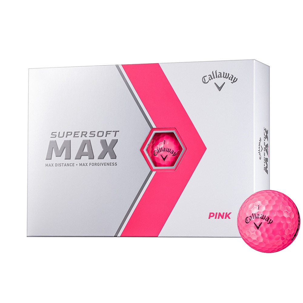 キャロウェイ（CALLAWAY）（メンズ、レディース）ゴルフボール SUPER SOFT MAX ピンクボール ダース(12個入り)