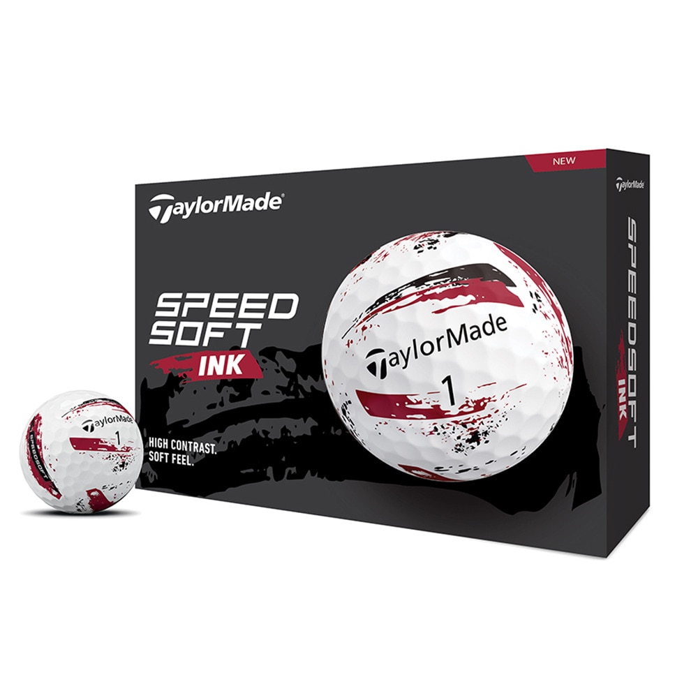 テーラーメイド（TAYLORMADE）（メンズ）ゴルフボール スピードソフトインク レッド ダース(12個入り)