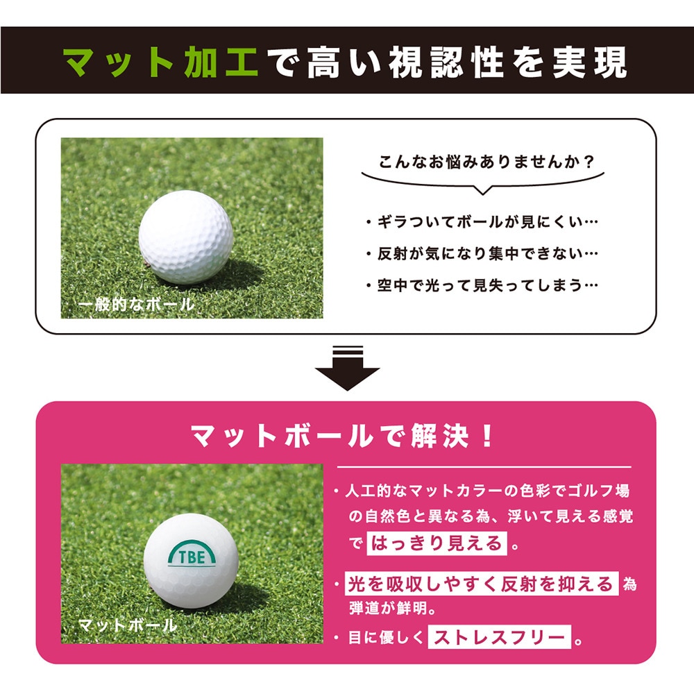 飛び衛門（メンズ）ゴルフボール マットカラー DISTANCE 3ダース(36個入り) 23T2BM MOG3DZ