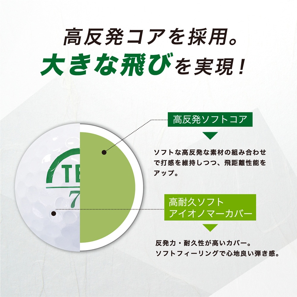 飛び衛門（メンズ）ゴルフボール DISTANCE 3ダース(36個入り) 23TBMPB YE3DZ