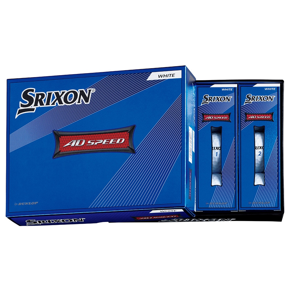 スリクソン（SRIXON）（メンズ、レディース）ゴルフボール ADスピード2 ホワイト ダース(12個入り)
